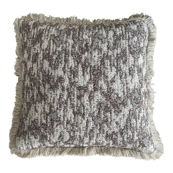 Kissenhülle Jacquard Fransli - Marmor Effekt Braun-Taupe-Ecru 50 x 50 cm