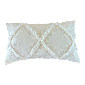Kissenhülle Boho Fransen - Offwhite - 30 x 50 cm