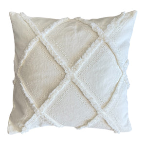 Kissenhülle Boho Fransen - Offwhite - 50 x 50 cm