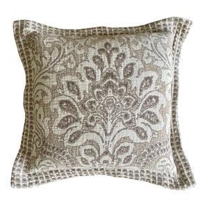 Kissenhülle Jacquard Ornament - Taupe-Beige - 50 x 50 cm