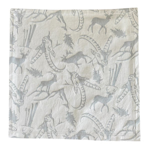 Serviette Alpenchic Steinbock - Taupe-Grau - 45 x 45 cm