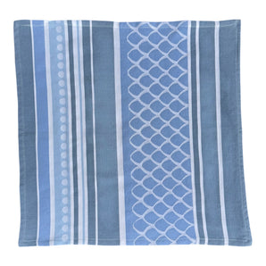 Serviette Streifen - blau-hellblau - 45x45 cm