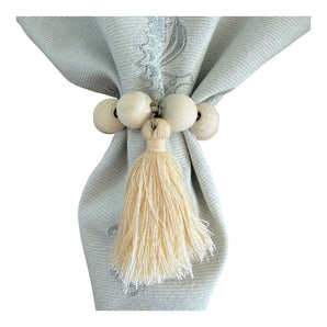 Serviettenringe Holzperlen creme weiss (2'er Set)