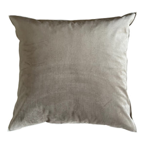 Kissenhülle Big Flauschi taupe - offwhite Bordüre - 60 x 60 cm