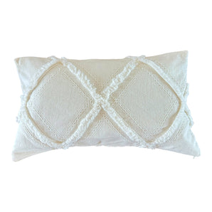 Kissenhülle Boho Fransen - Offwhite - 30 x 50 cm