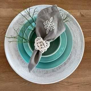 Serviettenringe Macrame (2'er Set) - offwhite