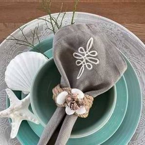 Serviettenringe Muscheln V1 (2'er Set) - Naturfaser