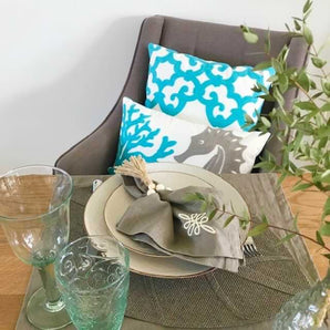 Zierkissen Seepferdchen - Motiv Stickerei (inkl. Inlett)
