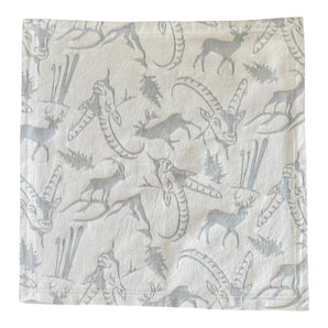 Serviette Alpenchic Steinbock - Taupe-Grau  - 45 x 45 cm