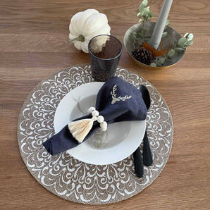 Serviettenringe Holzperlen creme weiss (2'er Set)
