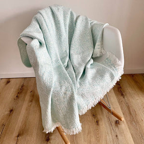 Tagesdecke Koralle Maritime Offwhite/Türkis 130 x 180 cm