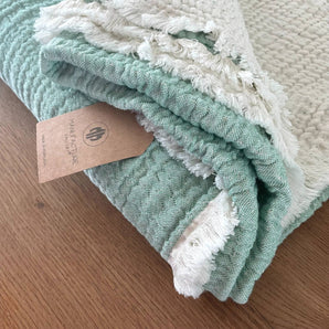Tagesdecke Minty duplex Mint Offwhite 130 x 180 cm