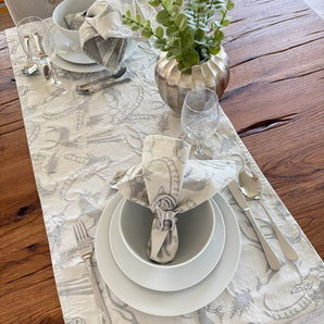 Tischläufer Jacquard Alpenchic Steinbock - Taupe-Grau - 45 x 150 cm