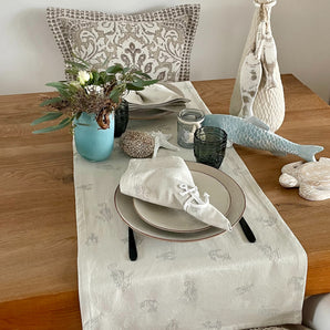 Tischläufer Jacquard Meer Taupe 45 x 130 cm