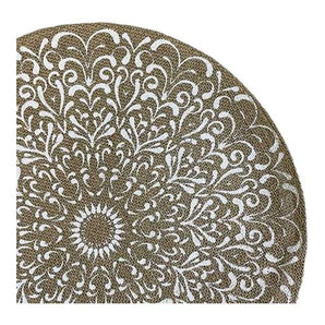 Tischset Rund Jute Natur - Vintage Druck - Ø 38