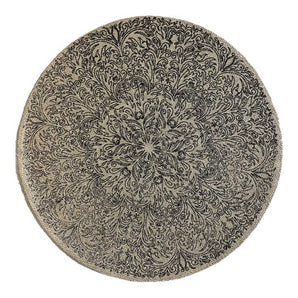Tischset Rund Jute Natur - Mandala Vintage Druck - Ø 38