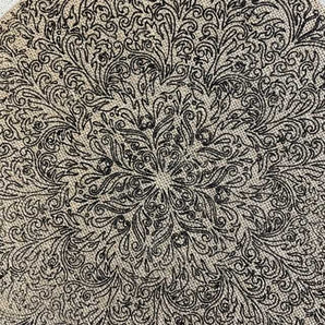 Tischset Rund Jute Natur - Mandala Vintage Druck - Ø 38