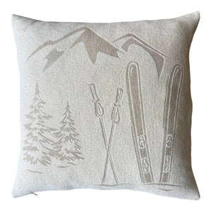 Kissenhülle Chenille offwhite - Ski taupe - 50 x 50 cm